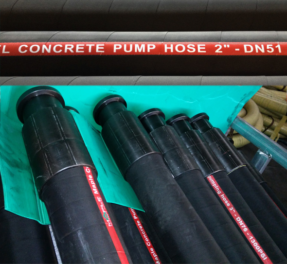 Heavy duty concrete pumping hose